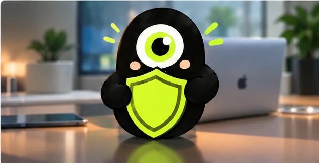 Upsi holding a lime shield on a desk